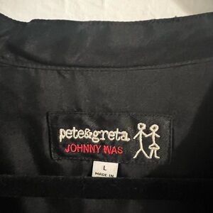 Johnny Was Black Silk Blouse